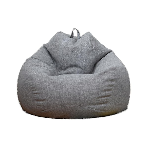 (Grå 80 * 90cm) Ny Ekstra Stor Saccosekk Stol Sofa Trekk Innendørs Lazy Lounger For Voksne Barn Kampanjepris