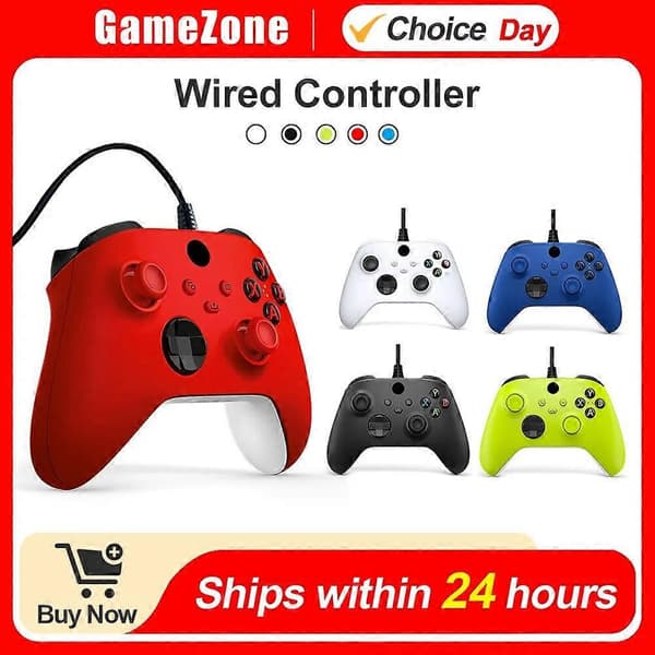 (Blå) Kablet Kontroller for Xbox One Microsoft Xbox Series X S Joystick Gamepad Spillkonsoll Joypad PC Håndtak Grep Dobbel Vibrasjon