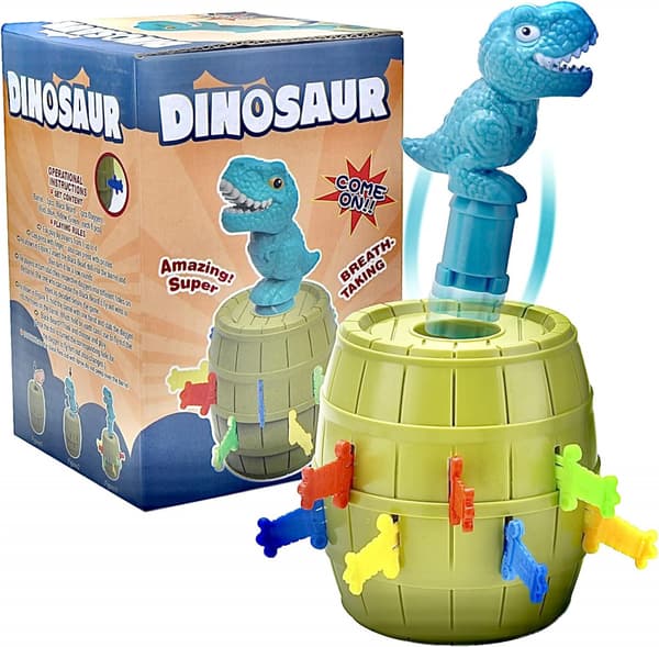 Pop Up Dinosaurleker for 3-8 år gamle gutter og jenter, klassiske Pop Up brettspill for barn, action, barnefestspill, 3+ år
