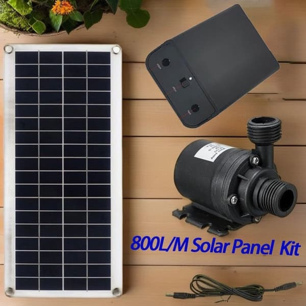 20w Solar Vandpumpe 800l/t Dc12v Til Havefontæne - Lav Støj
