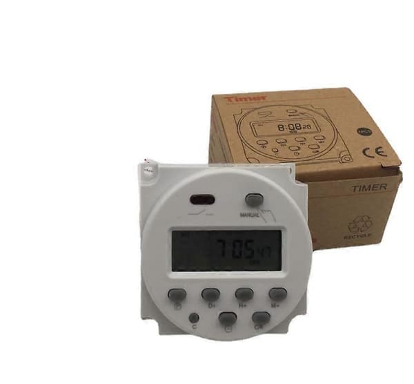 Timerkontakt AC 220V-240V 16A programmerbar digitalt display LCD elektronisk tid