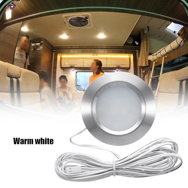 Forsænket 12 LED RV Båd Forsænket Loftslampe 12V LED Lys Rund Form Ultra Tynd Camper Interiør
