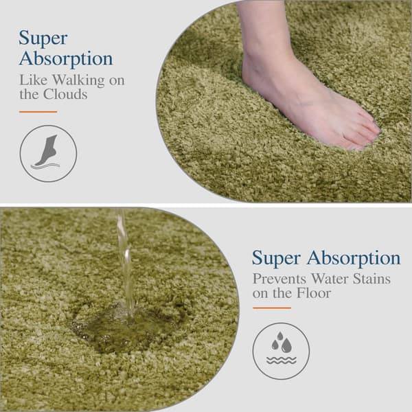 Fluffy Plys Bademåtte Super Absorberende Badeværelsesgulvmåtte, Blødt Mikrofiber Badeværelsestæppe