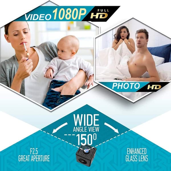 Mini kamera Full HD 1080P WiFi övervakningskamera, 1-pack