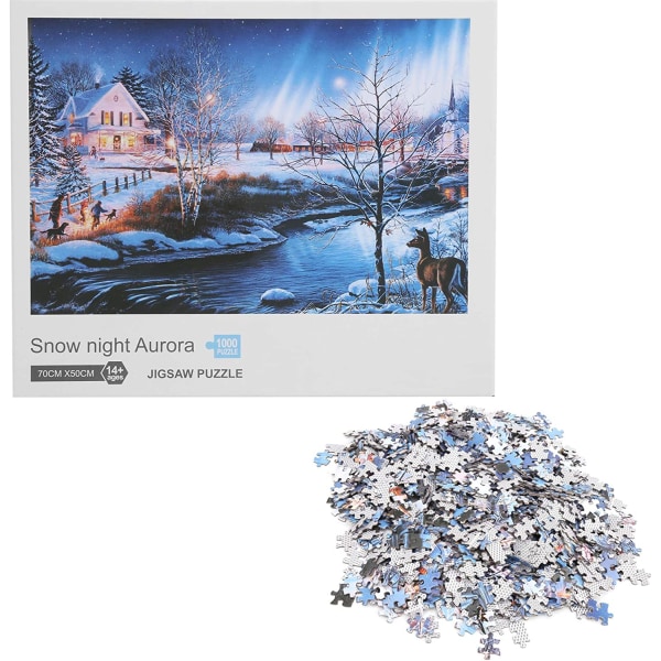 Snow Night Jigsaw Puzzle, lätt intressant pussel