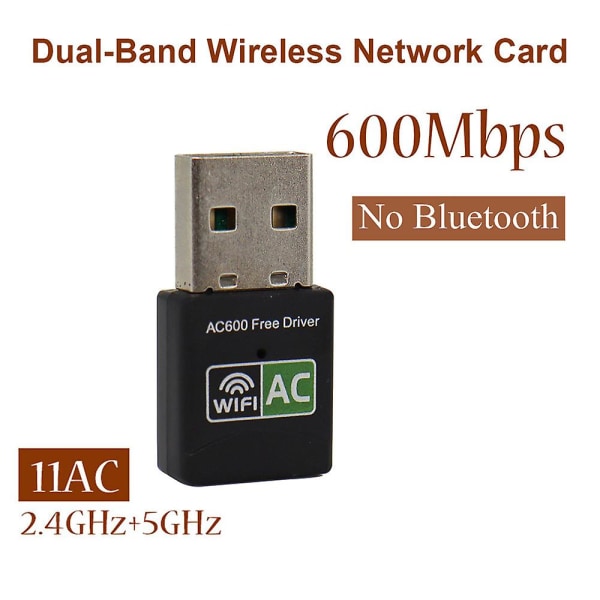 600mbps USB Wifi Bluetooth Adapter Trådlös extern mottagare No Bluetooth