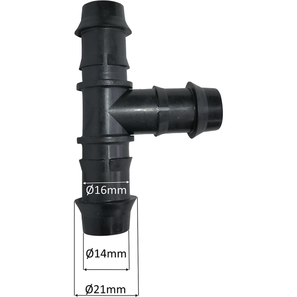 Set of 10 Ø20mm ''T'' connectors/splitters for garden hose