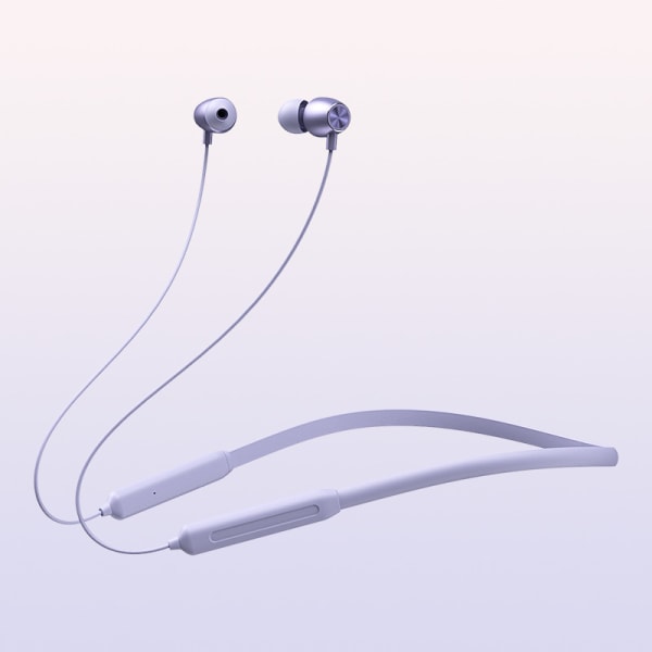 Trådlösa Bluetooth -hörlurar Stereohängande öron Sportheadset Iris lila