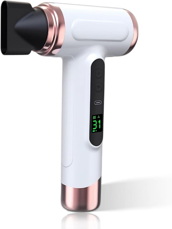 2025 Siste Modell Trådløs Hårføner 200W 15000mAh USB Oppladbar Justerbar