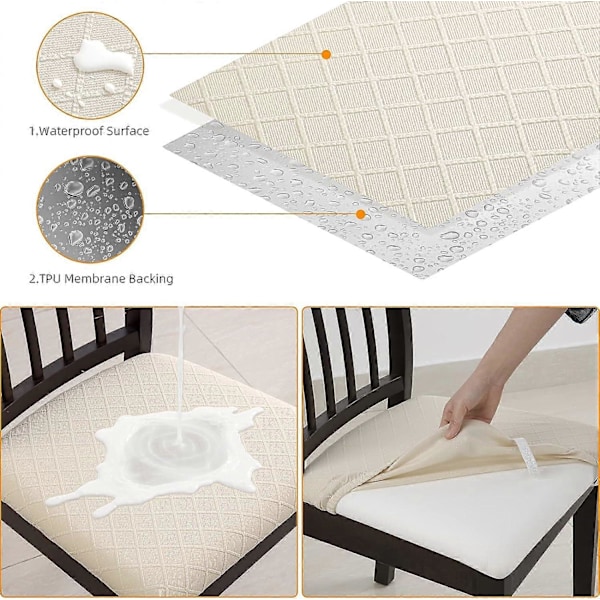 4 kpl Vedenpitävät Jacquard-tuolinpäälliset Tuolin istuinpäälliset ruokailuhuoneeseen Keittiöön Toimistoon Hotelliin (Ilman selkähihnoja)