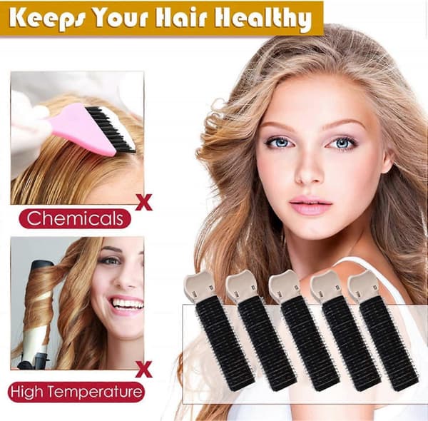 10 STK Volumizing Hårrodklips til Krøllet Hår Volumen Fluffy Hårklips Krøllet Hår Rodløft Værktøj Varmefrit (Sort)