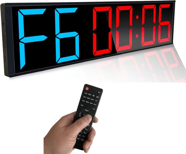 LED Gym Timer Stopur med fjernbetjening, Tælle Ned/Op Ur Timer, Interval Timer