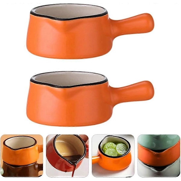 2-pack Mini Såsskålar - Keramiska Skålar för Sojasås & Espresso