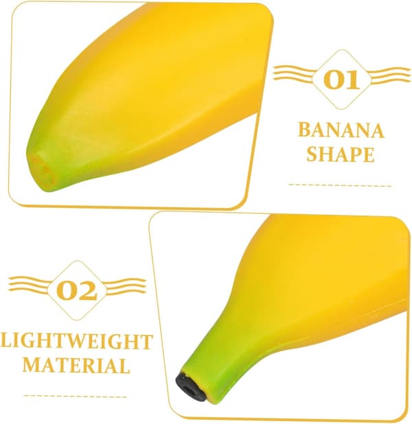 Percussion Shaker Musikinstrument för Barn Tecknad Look Bananform Gul 2st