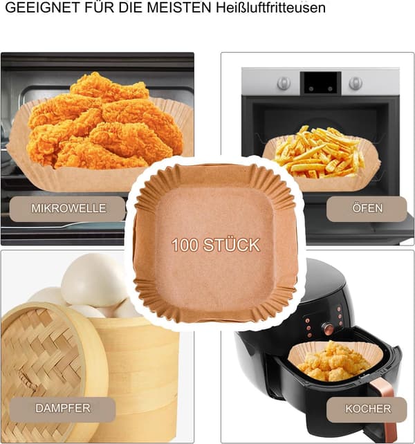 Airfryer papirforinger, engangs papirforinger 20x4,5 cm