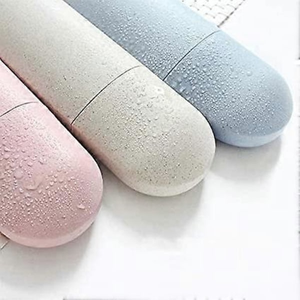 (Ruusu, Beige) 2 kpl Hammasharjakotelo, Kannettava Hammasharjakotelo, Matka Hammasharjalaatikko, Ulkoiluun, Matkoille ja