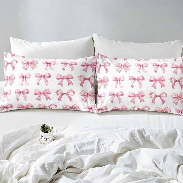 Pigebue Vandfarve Pink Bue Prinsesse Stil Blødt Mikrofiber Sengelinned Sæt til Soveværelsesindretning TWIN Størrelse