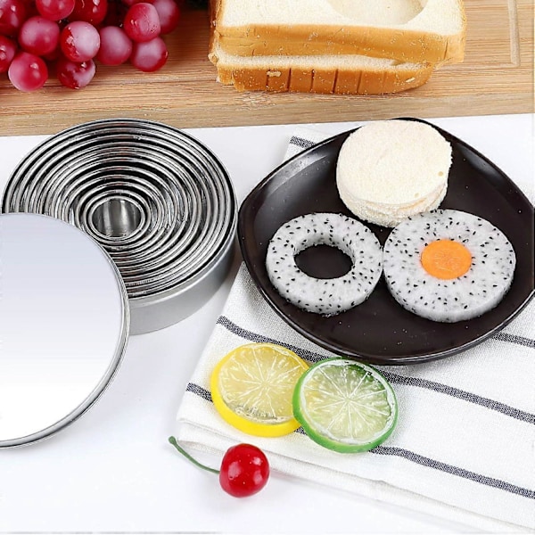 Runda Kakformar Set, 12 Delar, Perfekt för Bakning av Degar och Bakverk