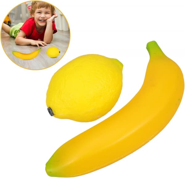 Percussion Shaker Musikinstrument för Barn Tecknad Look Bananform Gul 2st