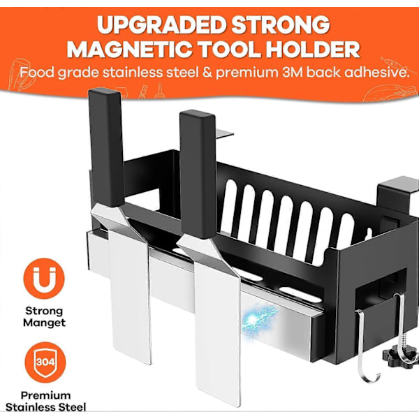 Griddle Caddy för Blackstone 28\"/36\", BBQ Grill Förvaringsorganisatör med Magnetisk Verktygshållare