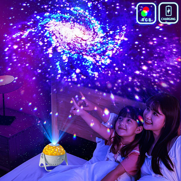LED Nattlys Projektor 6 Filmer Nattlys Måne Soverom Hjem Vanlig