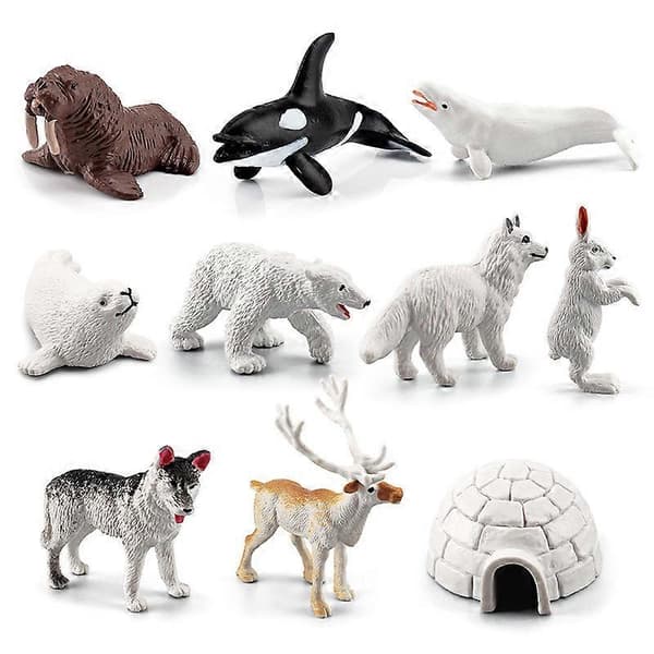 Simuleringsdjurmodell Mini små arktiska vinterdjur beluga säl husky ornament leksaker