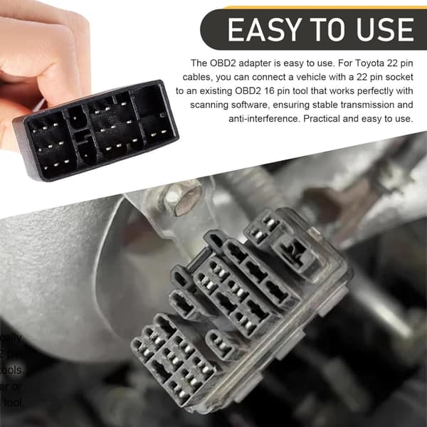Diagnostisk Scanner Adapterkabel - 22 Pin Obd1 Til 16 Pin Obd2 Konverterl20241206117
