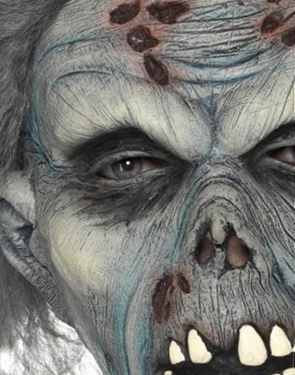 Rådden zombie maske, Dækker hovedet, latex One Size