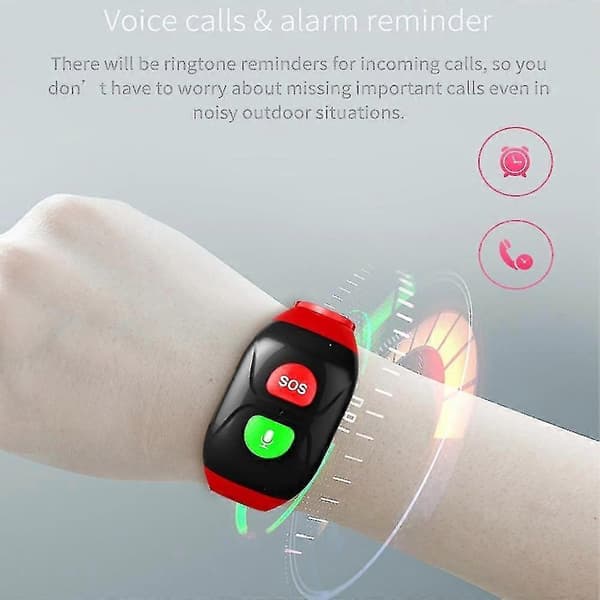 Äldre SOS Smart Armband Smart Klocka Bluetooth GPS Information Push Puls Sömnövervakning Anti-förlorad Armbandsur