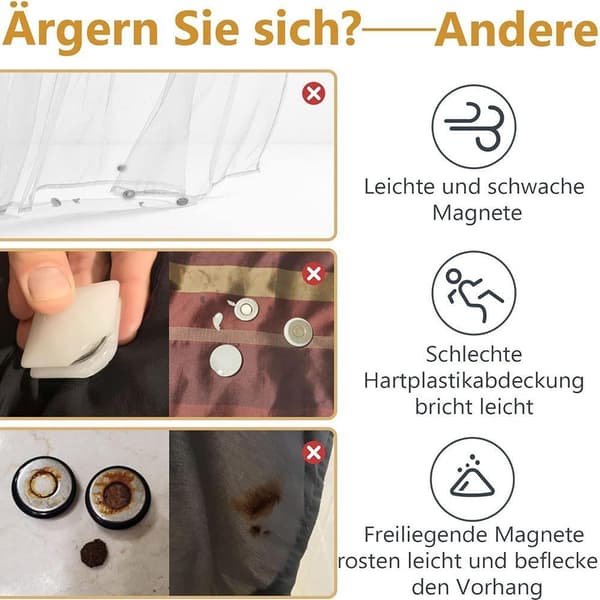 Silikonbelagte dusjforhengvekter, sterke dusjforhengmagneter