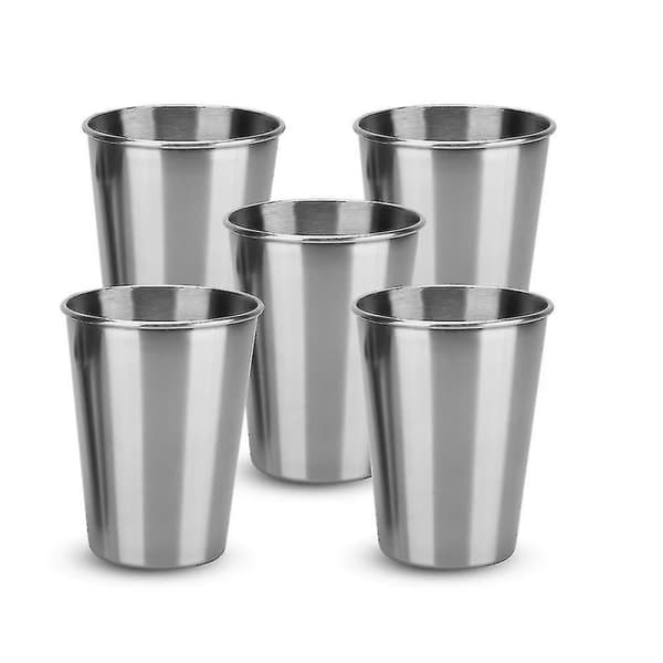 5x Stabelbar Rustfri Stål Krus I 55 Ml - Camping Udendørs Metal Krus Krus -