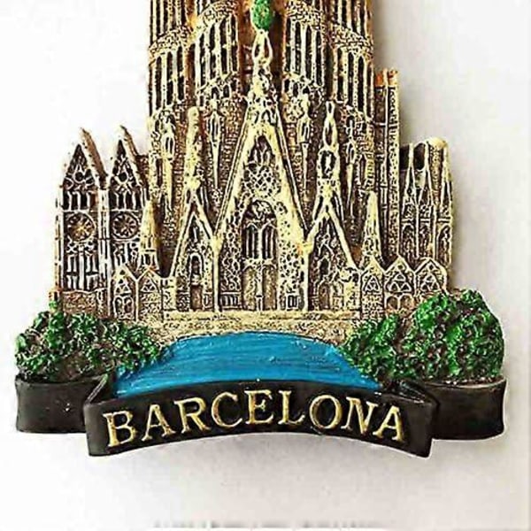 3D Barcelona Espanja matkamuisto jääkaappimagneetti, koti- ja keittiökoriste Barcelona Espanja jääkaappimagneetti