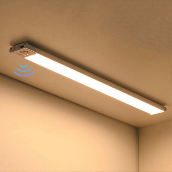 Sett med nattlamper USB oppladbar dimbar magnetisk ultratynn 3-form under skap LED bevegelsessensor natt kjøkkentilbehør QingHai