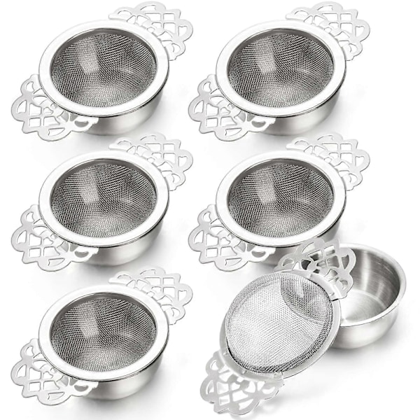 6-pak Rustfri Metal Te-filter Si til Te-infuser 6,35 cm