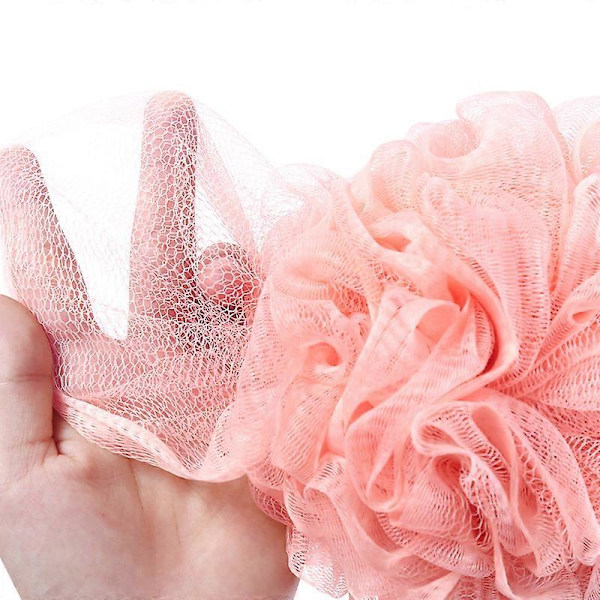 Rosa sjögräsinfuserad bad- och duschloofah-svamp, tvättsvamp (3-pack)