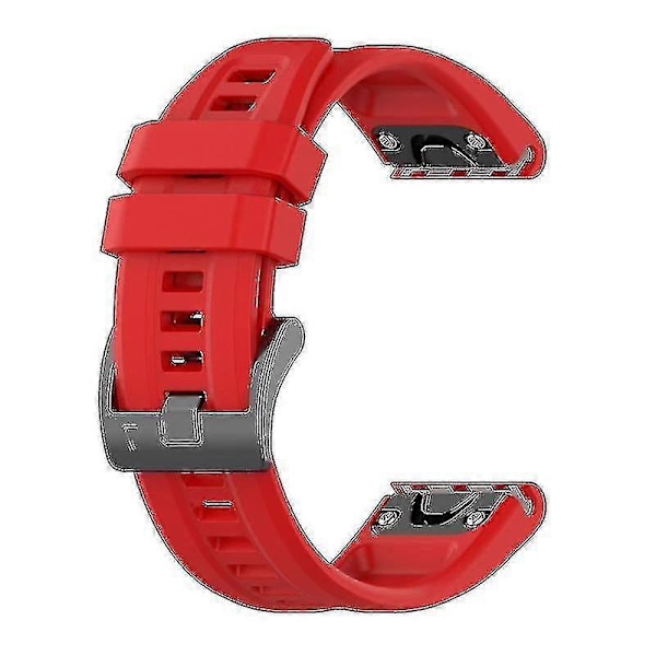Silikonarmband 26mm för Garmin Fenix 7x/6x/5x Klocka Rem Loop Armband Red