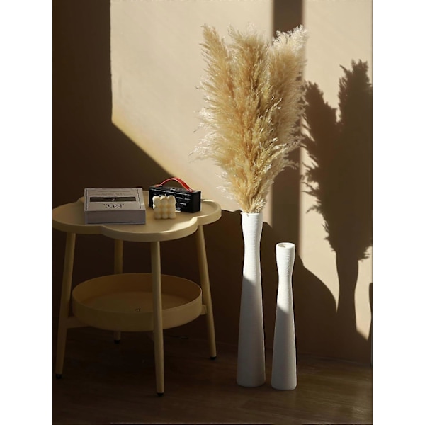 Vit Modern Minimalistisk Hög Tunn Keramisk Vas för Vardagsrum 51 cm Hög