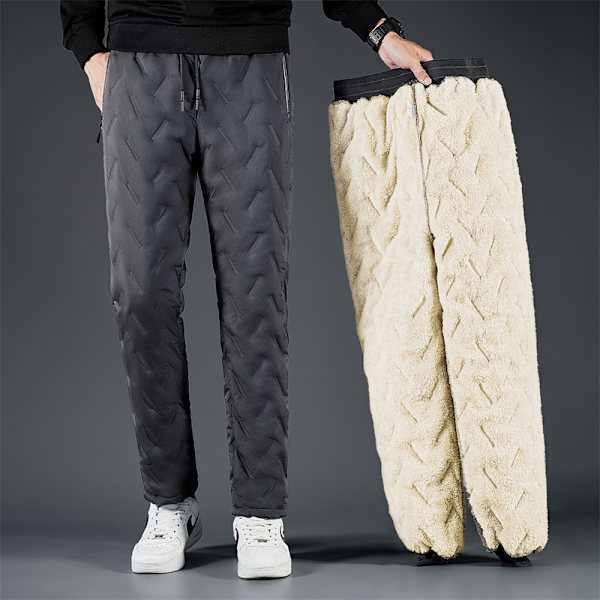 Fleecebyxor för herr Joggingbyxor i sportfleece Grå rak rör 7Xl