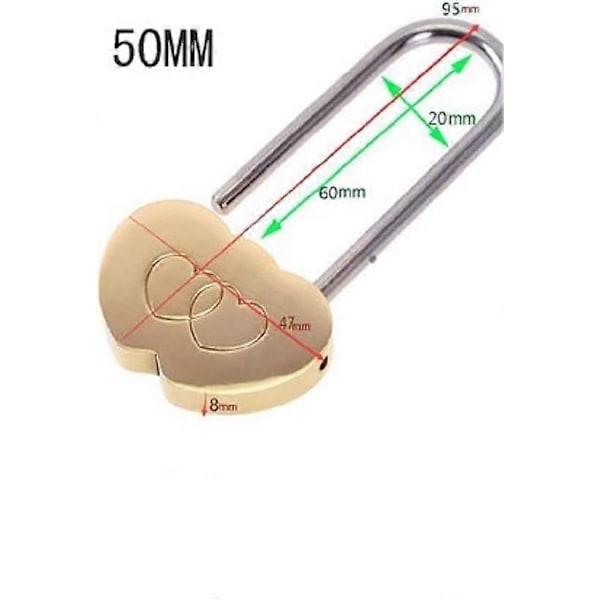 50mm Kaksoissydänkaiverrettu riippulukko - Avaimeton malli vuosipäivä-/hääkäyttöön