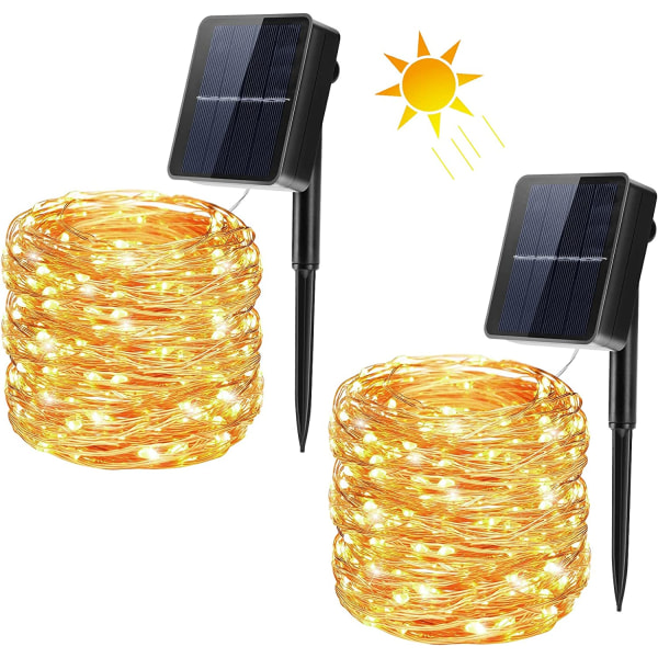 Solar String Lights Outdoor 100 LED Solar String Lights 8 lägen 8modell-100lampa Färg
