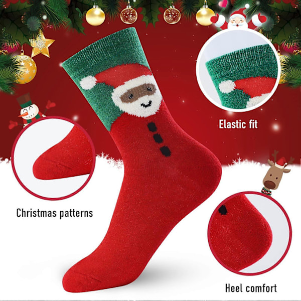 Joulusukkaparit, unisex värikkäät hauskat sukat, ohuet joulusukat joulu- ja adventtikalentereihin