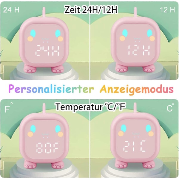 Digital Barnklocka, Dinosaurie Väckarklocka Pojkar och Flickor Väckarklocka med Snooze Ljus Nedräkning Alarm Justerbar Volym Barn Väckarklocka