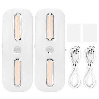 2COB USB Nattlampe med Kroppsinduksjon for Klesskap Korridor - Lilla Lys + Hvitt Lys