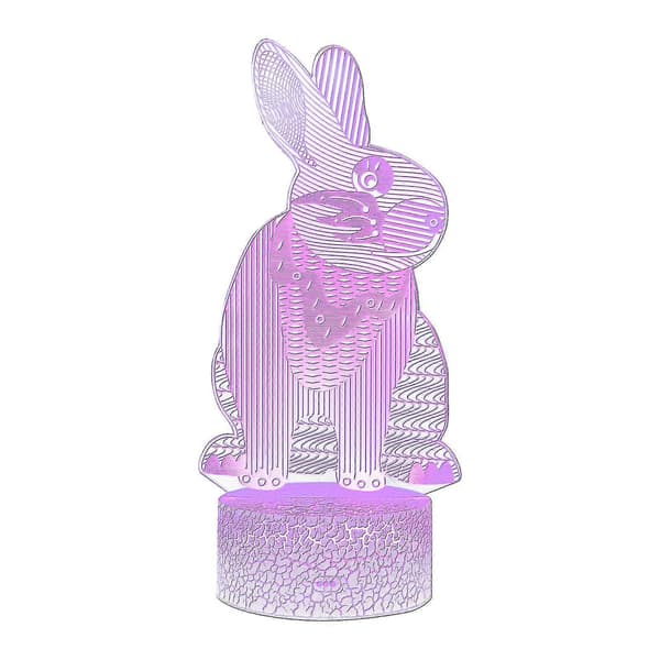 Påske 3D Natlampe Kanin Natlampe Farverig LED Natlampe USB Lampe