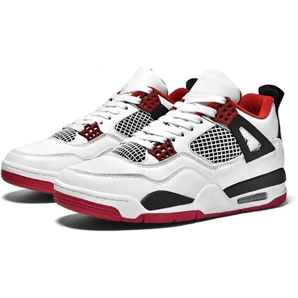 (A4rød Hvit 8.5 UK) Bebetter Herre Air 4 Retro Klassiske Skatesko - Svarte Fitness Treningssko for Basketball Casual Sneakers 8.5 UK