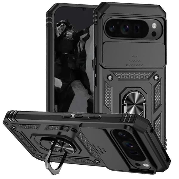 (Kompatibel med Google Pixel 9 Pro XL) Skjutbart Camshield-hållare Telefonfodral