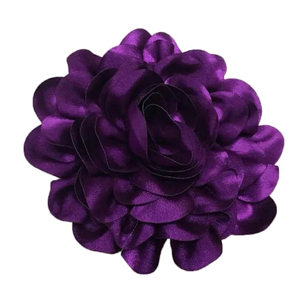 (Tumman Violetti) Tyylikäs 24cm Käsintehty Rintakukka Kaunis Satiinikukka Rintakoru Hieno Rintaneula Korut Työhön ja Liiketoimintaan Tumman Violetti