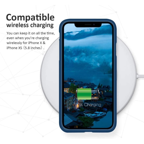 iPhone XS Case, iPhone X Case, Liquid Silicone Case with Soft