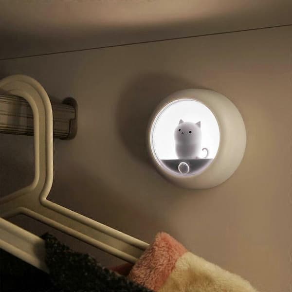 Bevegelsessensor Katt Nattlys Smart LED Nattlys PIR Bevegelsessensor USB Oppladbar Lampe Dkor