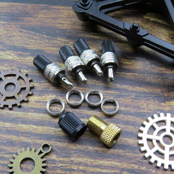22-delt cykelventil reparationssæt i sølv, 24mm x 10mm x 9mm